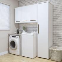 Lavanderia Jundiaí 1 Armário Multiuso E 1 Aéreo Kaiki Móveis Branco