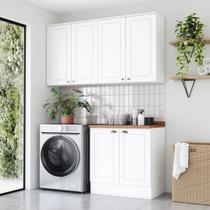 Lavanderia Modulada 03 Peças 100% MDF com Tampo HP/Nature Emilly Branco Lavanderia Modulada 03 Peças 100% MDF com Tampo HP/Nature Emilly Branco
