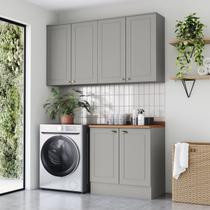 Lavanderia Modulada 03 Peças com Tampo Emily Espresso Móveis Lavanderia Modulada 03 Peças com Tampo Emily Espresso Móveis