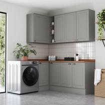 Lavanderia Modulada 05 Peças com Tampo Emily Espresso Móveis Lavanderia Modulada 05 Peças com Tampo Emily Espresso Móveis