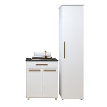 Lavanderia Modulada 1 Armário Multiuso e Balcão Joinville - Kaiki Móveis Lavanderia Modulada 1 Armário Multiuso e Balcão Joinville - Kaiki Móveis