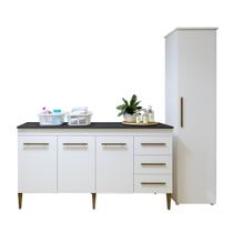 Lavanderia Modulada 1 Armário Multiuso e Balcão Osasco - Kaiki Móveis Lavanderia Modulada 1 Armário Multiuso e Balcão Osasco - Kaiki Móveis