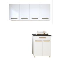 Lavanderia Modulada 2 Armários Aéreo 1 Balcão Teresópolis - Kaiki Móveis