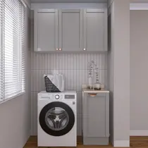 Lavanderia Modulada 2 Peças 1 Armário Aéreo 3 Portas 1 Balcão CabeCasa MadeiraOriginals Lavanderia Modulada 2 Peças 1 Armário Aéreo 3 Portas 1 Balcão CabeCasa MadeiraOriginals
