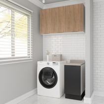 Lavanderia Modulada 2 Peças 1 Armário Aéreo 3 Portas 1 Balcão Ipanema CabeCasa MadeiraOriginals
