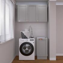 Lavanderia Modulada 2 Peças sem Tampo 1 Armário Aéreo 3 Portas 1 Balcão CabeCasa MadeiraOriginals