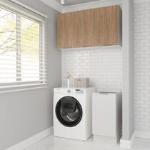 Lavanderia Modulada 2 Peças sem Tampo com Rodapé Ipanema CabeCasa MadeiraOriginals Branco/Acácia Lavanderia Modulada 2 Peças sem Tampo com Rodapé Ipanema CabeCasa MadeiraOriginals Branco/Acácia