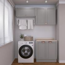 Lavanderia Modulada 3 Peças 2 Armários Aéreos 1 Balcão 2 Portas CabeCasa MadeiraOriginals Lavanderia Modulada 3 Peças 2 Armários Aéreos 1 Balcão 2 Portas CabeCasa MadeiraOriginals