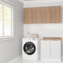 Lavanderia Modulada 3 Peças 2 Armários Aéreos 1 Balcão 2 Portas Ipanema CabeCasa MadeiraOriginals Branco/Acácia Lavanderia Modulada 3 Peças 2 Armários Aéreos 1 Balcão 2 Portas Ipanema CabeCasa MadeiraOriginals Branco/Acácia