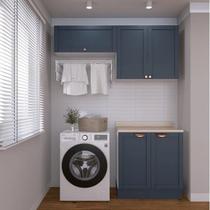 Lavanderia Modulada 3 Peças 2 Armários Aéreos 3 Portas 1 Balcão Arizona CabeCasa MadeiraOriginals Azul/Branco Lavanderia Modulada 3 Peças 2 Armários Aéreos 3 Portas 1 Balcão Arizona CabeCasa MadeiraOriginals Azul/Branco