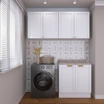 Lavanderia Modulada 3 Peças 2 Armários Aéreos 4 Portas 1 Balcão CabeCasa MadeiraOriginals