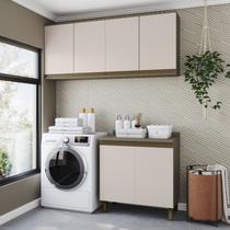 Lavanderia Modulada 3 Peças com Tampo Connect Bege/Duna/Cristal Lavanderia Modulada 3 Peças com Tampo Connect Bege/Duna/Cristal