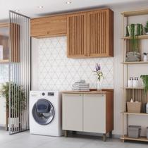 Lavanderia Modulada 3 Peças com Tampo Yasmin Espresso Móveis
