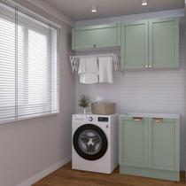 Lavanderia Modulada 3 Peças sem Tampo 2 Aéreos 3 Portas 1 Balcão Arizona CabeCasa MadeiraOriginals Menta/Branco Lavanderia Modulada 3 Peças sem Tampo 2 Aéreos 3 Portas 1 Balcão Arizona CabeCasa MadeiraOriginals Menta/Branco