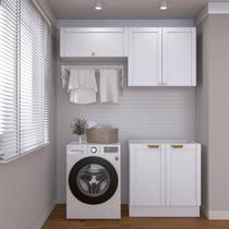Lavanderia Modulada 3 Peças sem Tampo 2 Armários Aéreos 1 Balcão 2 Portas CabeCasa MadeiraOriginals Lavanderia Modulada 3 Peças sem Tampo 2 Armários Aéreos 1 Balcão 2 Portas CabeCasa MadeiraOriginals