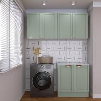 Lavanderia Modulada 3 Peças sem Tampo 2 Armários Aéreos 4 Portas 1 Balcão CabeCasa MadeiraOriginals Menta/Branco Lavanderia Modulada 3 Peças sem Tampo 2 Armários Aéreos 4 Portas 1 Balcão CabeCasa MadeiraOriginals Menta/Branco