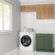 Lavanderia Modulada 3 Peças sem Tampo com Rodapé Ipanema CabeCasa MadeiraOriginals Verde Folha/Acácia Lavanderia Modulada 3 Peças sem Tampo com Rodapé Ipanema CabeCasa MadeiraOriginals Verde Folha/Acácia