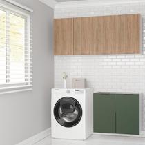 Lavanderia Modulada 3 Peças sem Tampo sem Rodapé Ipanema CabeCasa MadeiraOriginals Verde Folha/Acácia Lavanderia Modulada 3 Peças sem Tampo sem Rodapé Ipanema CabeCasa MadeiraOriginals Verde Folha/Acácia