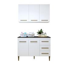 Lavanderia Modulada Armário Aéreo e Balcão Brasilia - Kaiki Móveis Lavanderia Modulada Armário Aéreo e Balcão Brasilia - Kaiki Móveis