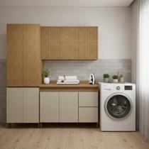 Lavanderia Modulada Armário Multiuso, Balcão e Armário Aéreo Dakota Lavanderia Modulada Armário Multiuso, Balcão e Armário Aéreo Dakota