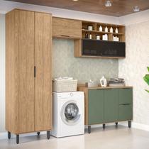 Lavanderia Modulada com 2 Aéreos, 1 Balcão e 1 Armário Multiuso Toscana 100% Mdf Lavanderia Modulada com 2 Aéreos, 1 Balcão e 1 Armário Multiuso Toscana 100% Mdf