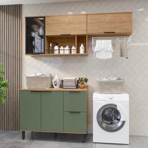 Lavanderia Modulada com 2 Aéreos e 1 Balcão com Tampo 100% Mdf