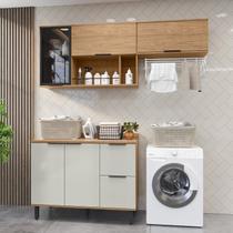 Lavanderia Modulada com 2 Aéreos e 1 Balcão com Tampo 100% Mdf