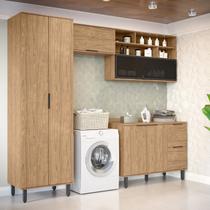 Lavanderia Modulada com 2 Armários Aereos, 1 Balcão e 1 Armário Multiuso Toscana 100%mdf Lavanderia Modulada com 2 Armários Aereos, 1 Balcão e 1 Armário Multiuso Toscana 100%mdf