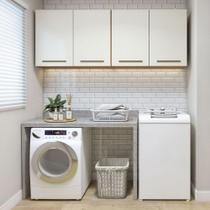 Lavanderia Modulada Guarapari 2 Armários Aéreos Kaiki Móveis Nature Com Off White