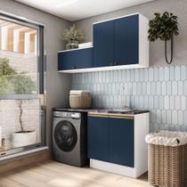 Lavanderia Modulada Kappesberg Celeste 3 Peças Branco/Azul 160cm Lavanderia Modulada Kappesberg Celeste 3 Peças Branco/Azul 160cm