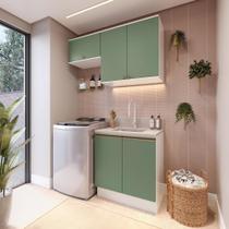 Lavanderia Modulada Kappesberg Celeste 3 Peças Branco/Verde 140cm Lavanderia Modulada Kappesberg Celeste 3 Peças Branco/Verde 140cm