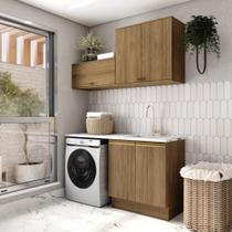 Lavanderia Modulada Kappesberg Celeste 3 Peças Nogueira 160cm Lavanderia Modulada Kappesberg Celeste 3 Peças Nogueira 160cm
