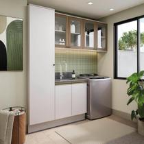 Lavanderia Modulada Kappesberg Celeste 4 Peças Branco 210cm Lavanderia Modulada Kappesberg Celeste 4 Peças Branco 210cm