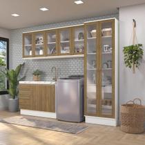 Lavanderia Modulada Kappesberg Celeste 4 Peças Branco/Nogueira 272cm Lavanderia Modulada Kappesberg Celeste 4 Peças Branco/Nogueira 272cm