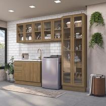 Lavanderia Modulada Kappesberg Celeste 4 Peças Nogueira Lavanderia Modulada Kappesberg Celeste 4 Peças Nogueira
