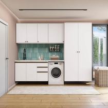 Lavanderia Modulada Kappesberg Celeste 5 Peças Branco 280cm Lavanderia Modulada Kappesberg Celeste 5 Peças Branco 280cm