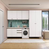 Lavanderia Modulada Kappesberg Celeste 5 Peças Branco 280cm Lavanderia Modulada Kappesberg Celeste 5 Peças Branco 280cm
