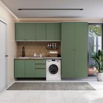 Lavanderia Modulada Kappesberg Celeste 5 Peças Branco/Verde 280cm Lavanderia Modulada Kappesberg Celeste 5 Peças Branco/Verde 280cm