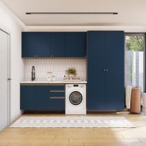 Lavanderia Modulada Kappesberg Celeste 5 Peças Nogueira/azul Lavanderia Modulada Kappesberg Celeste 5 Peças Nogueira/azul