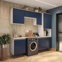 Lavanderia Modulada Kappesberg Celeste 6 Peças Branco/Azul Lavanderia Modulada Kappesberg Celeste 6 Peças Branco/Azul