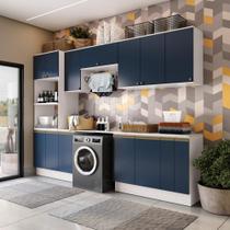 Lavanderia Modulada Kappesberg Celeste 9 Peças Branco/Azul 310,5cm Lavanderia Modulada Kappesberg Celeste 9 Peças Branco/Azul 310,5cm