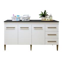 Lavanderia Modulada Nova Iguaçu Balcão 3 Portas e 3 Gavetas - Kaiki Móveis