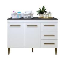 Lavanderia Modulada Petrópolis Balcão 2 Portas 3 Gavetas - Kaiki Móveis