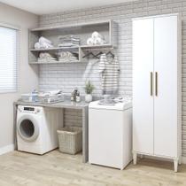 Lavanderia Modulada Recife 2 Pts 5 Prateleiras Kaiki Móveis Branco