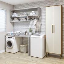 Lavanderia Modulada Recife 2 Pts 5 Prateleiras Kaiki Móveis Nature Com Off White