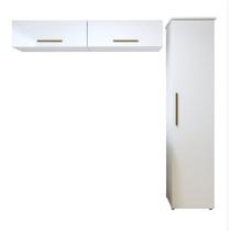 Lavanderia Modulada Uberaba 1 Armário Multiuso e 2 Armários Aéreos - Kaiki Móveis Lavanderia Modulada Uberaba 1 Armário Multiuso e 2 Armários Aéreos - Kaiki Móveis