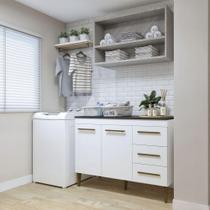 Lavanderia Petrópolis Balcão 2 Portas 3 Gavetas Kaiki Móveis Branco