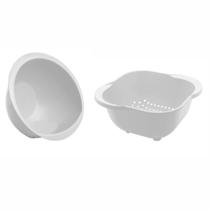 Lavarroz Escorredor Multiuso e Escorredor Multiuso Gusto 27,5 x 27,5 x 13 cm Branco - Ou