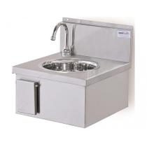 Lavatório Assepsia Inox 430 c/ Torneira Joelho - 400x360mm