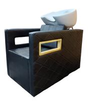 Lavatório Berlin Cuba De Porcelana Para Salão Preto Croco